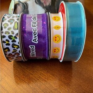 Ribbon Bundle, mixed patterns, new, 4 rolls